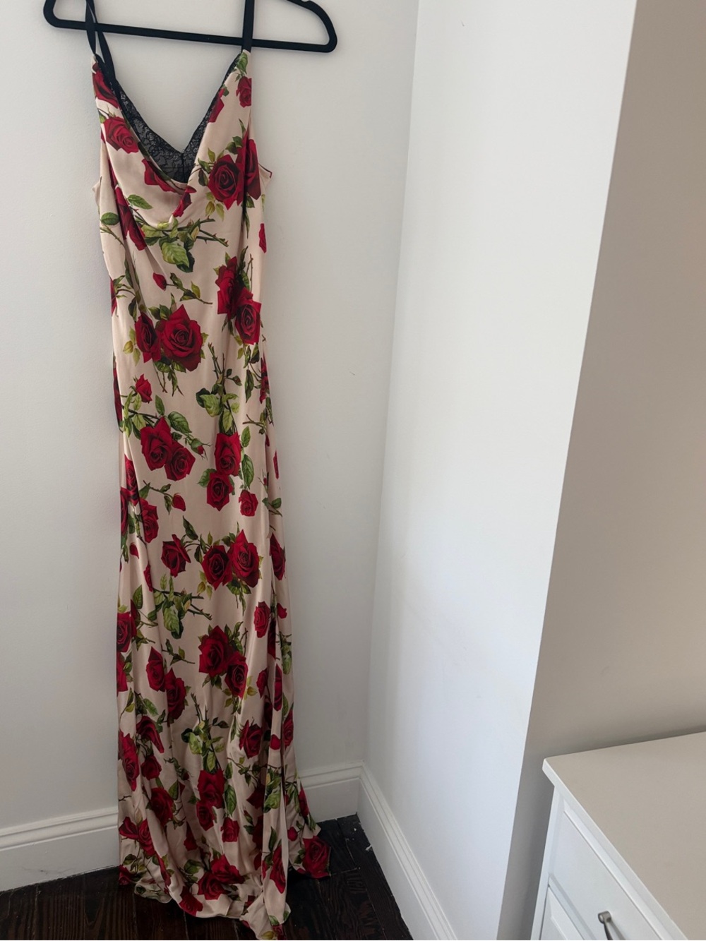 L’Agence Rose Venice Cowl-Neck Lace Gown - Picture 2 of 5